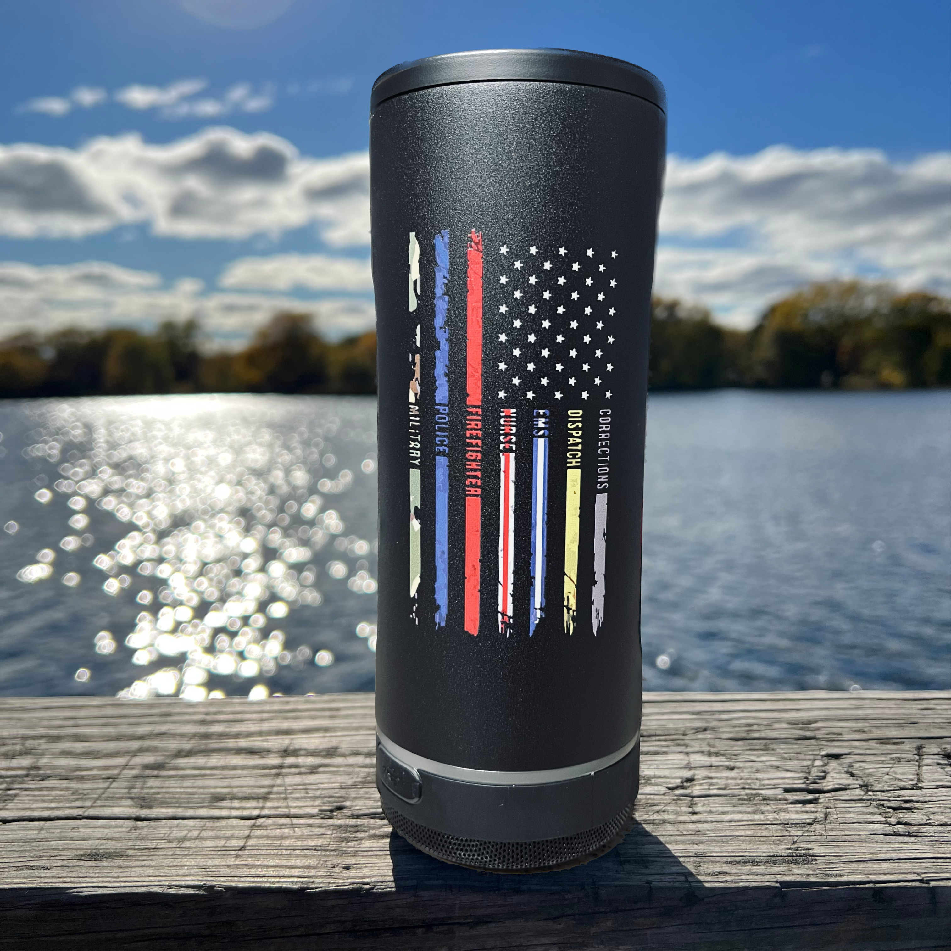 Bump'n Brew Insulated Can and Bottle Speaker Koozie (Matte Black)